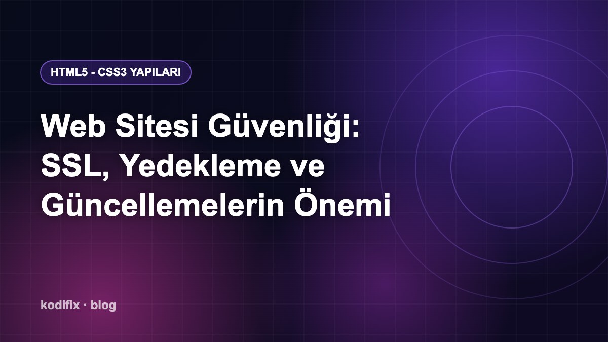 Web Sitesi Güvenliği: SSL, Yedekleme ve Güncellemelerin Önemi