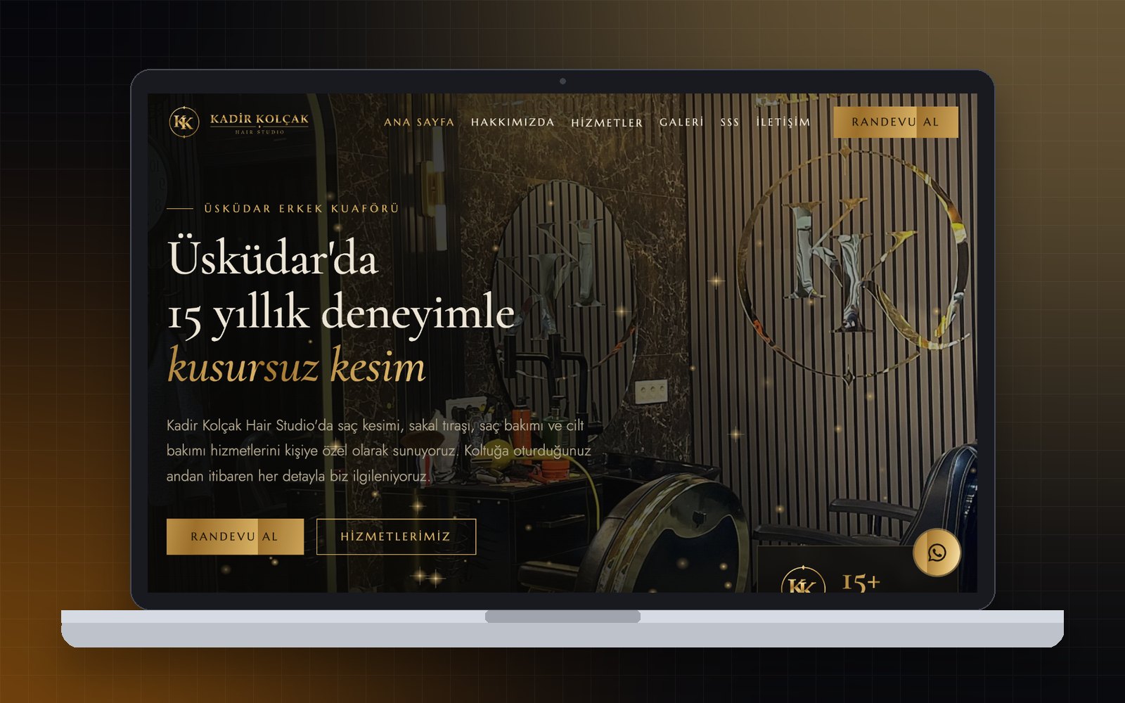 Kadir Kolçak Hair Studio web sitesi tasarımı