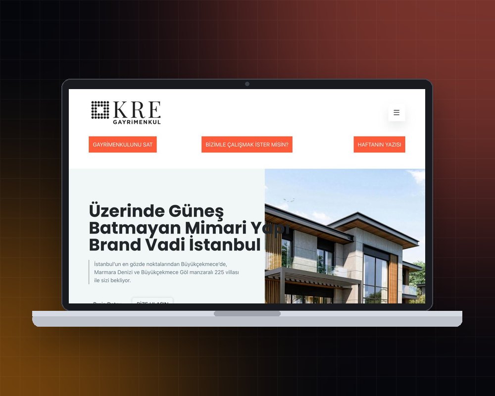 KRE Gayrimenkul web sitesi
