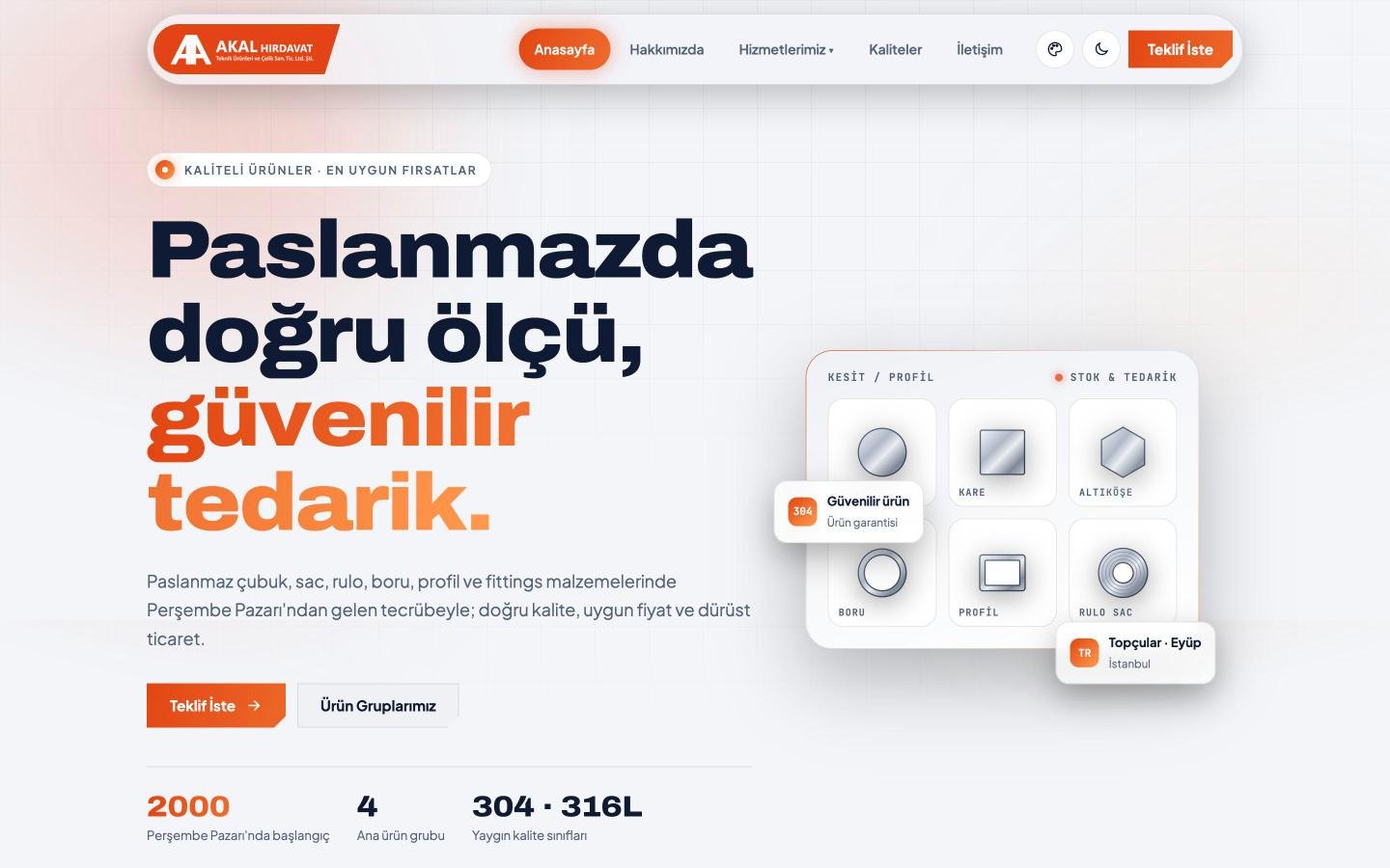 Akal Hırdavat web sitesi tasarımı
