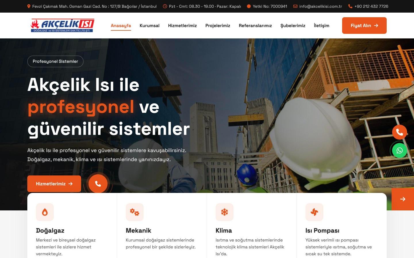 Akçelik Isı web sitesi tasarımı