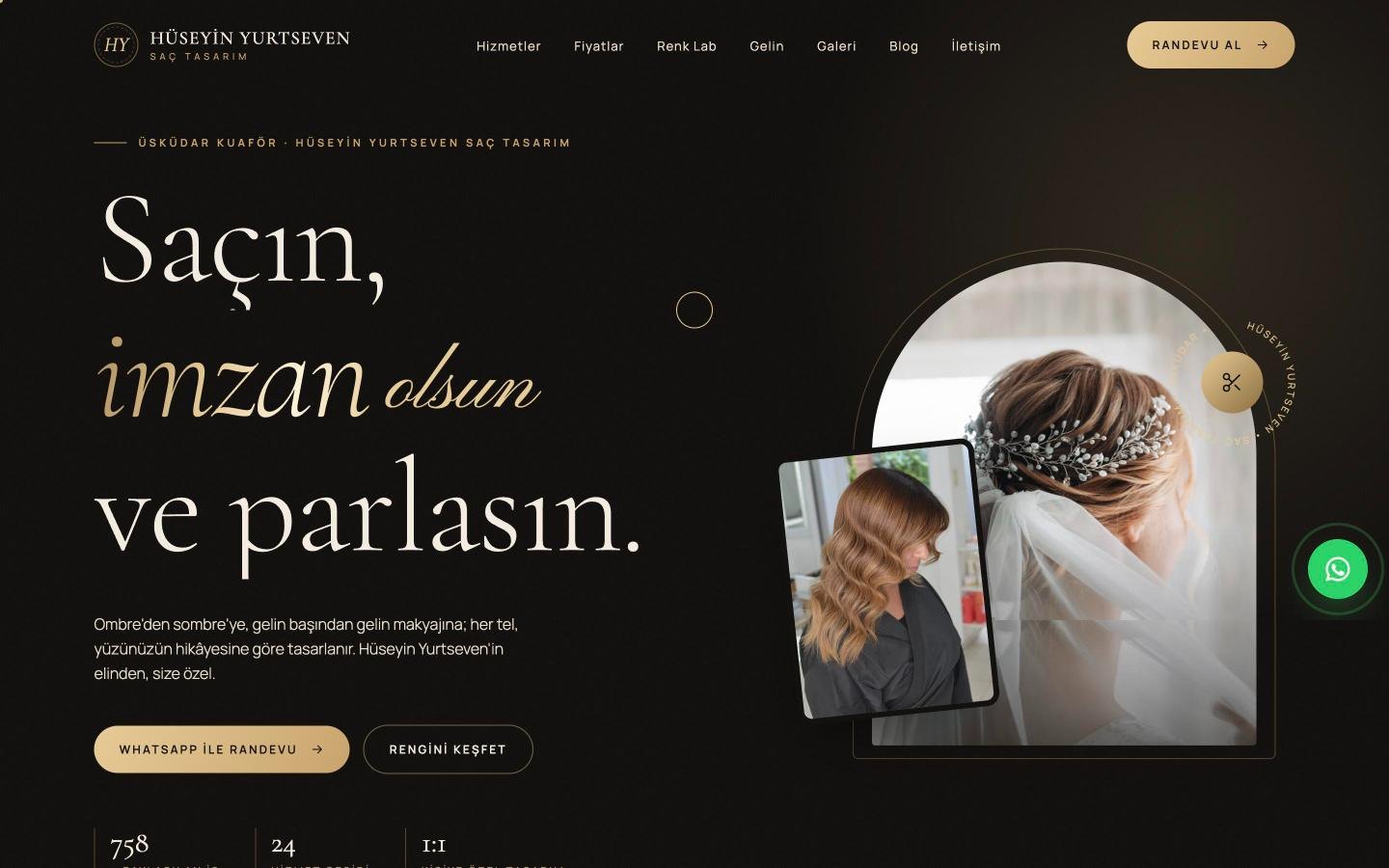 Hüseyin Yurtseven Saç Tasarım web sitesi tasarımı